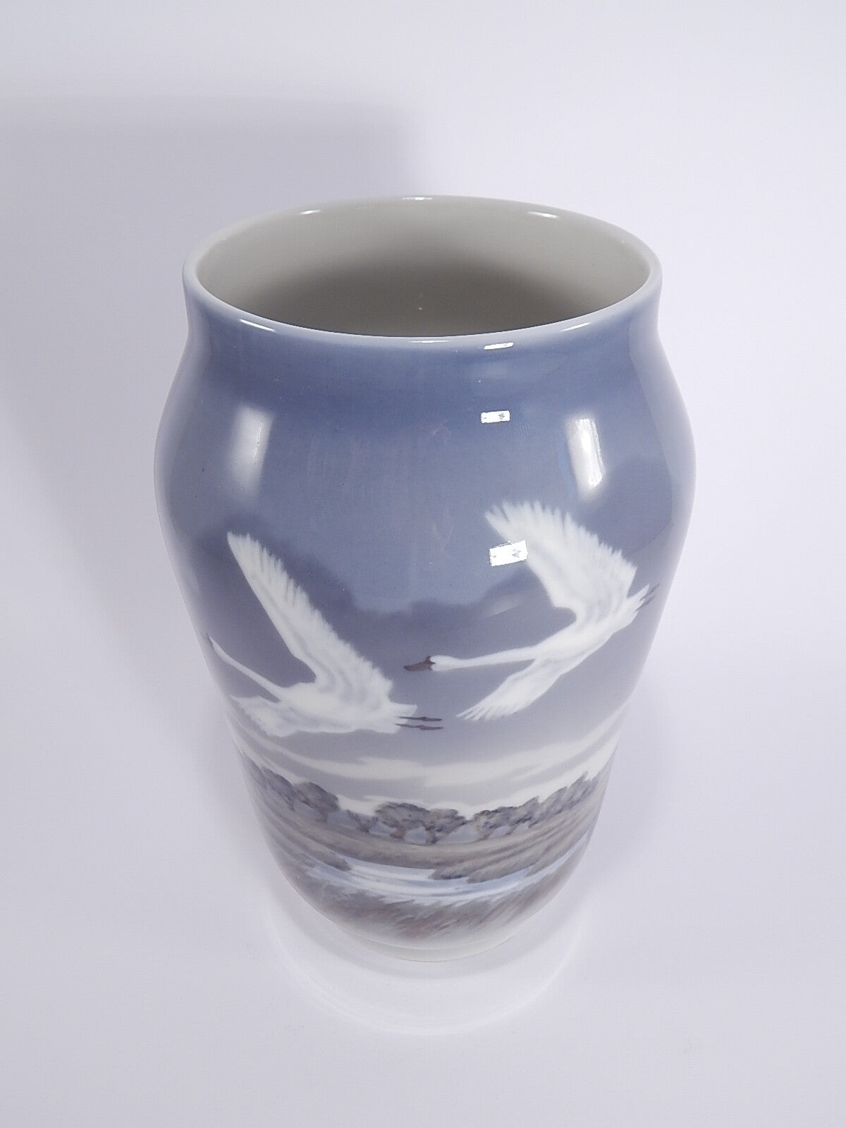 Vaso in "Cigni in Volo" cod 1955/1217 porcellana pezzo raro da collezione, cm 26 #1