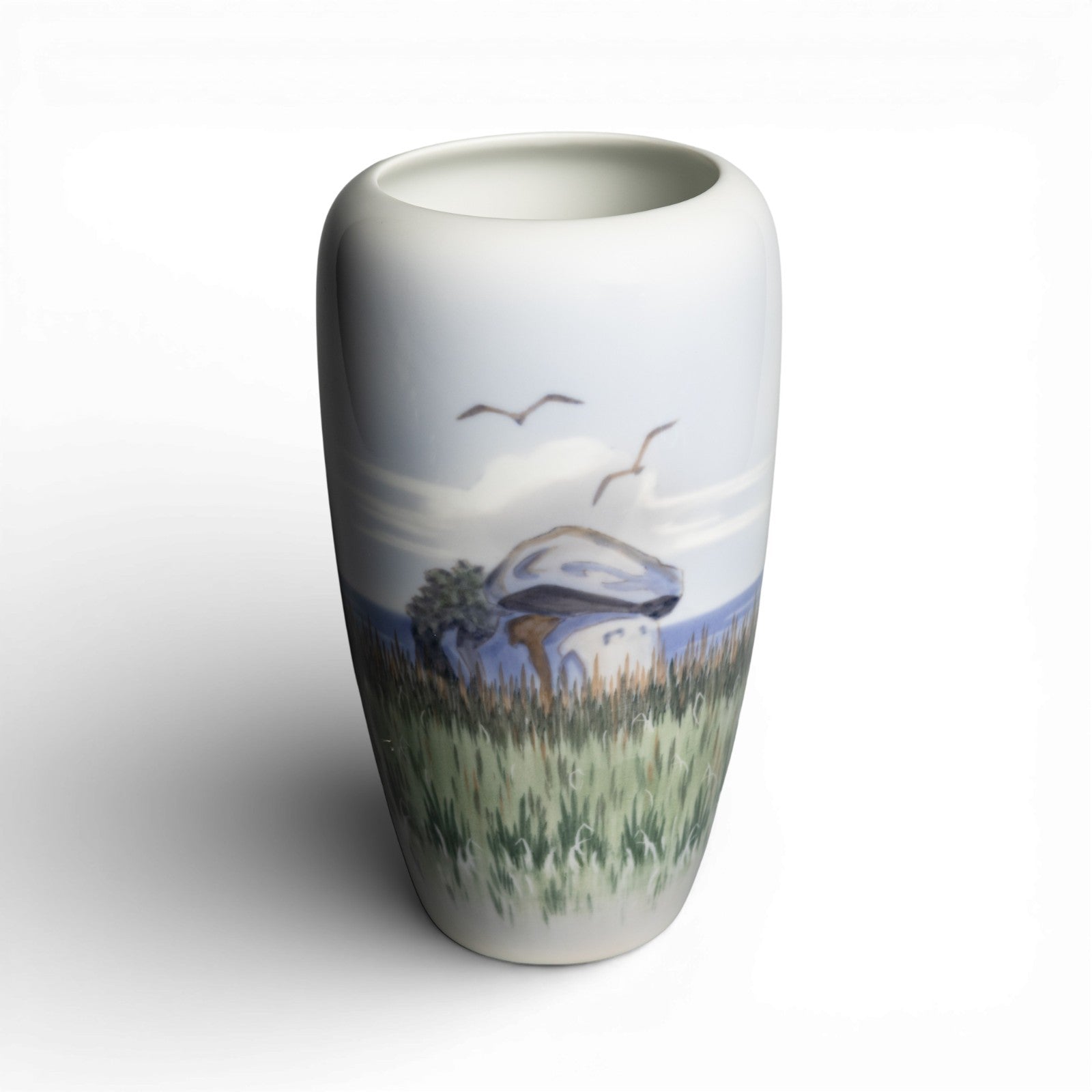 Royal Copenhagen Vaso in "Dolmen" cod 2694-1049 porcellana dipinta a mano, cm 24