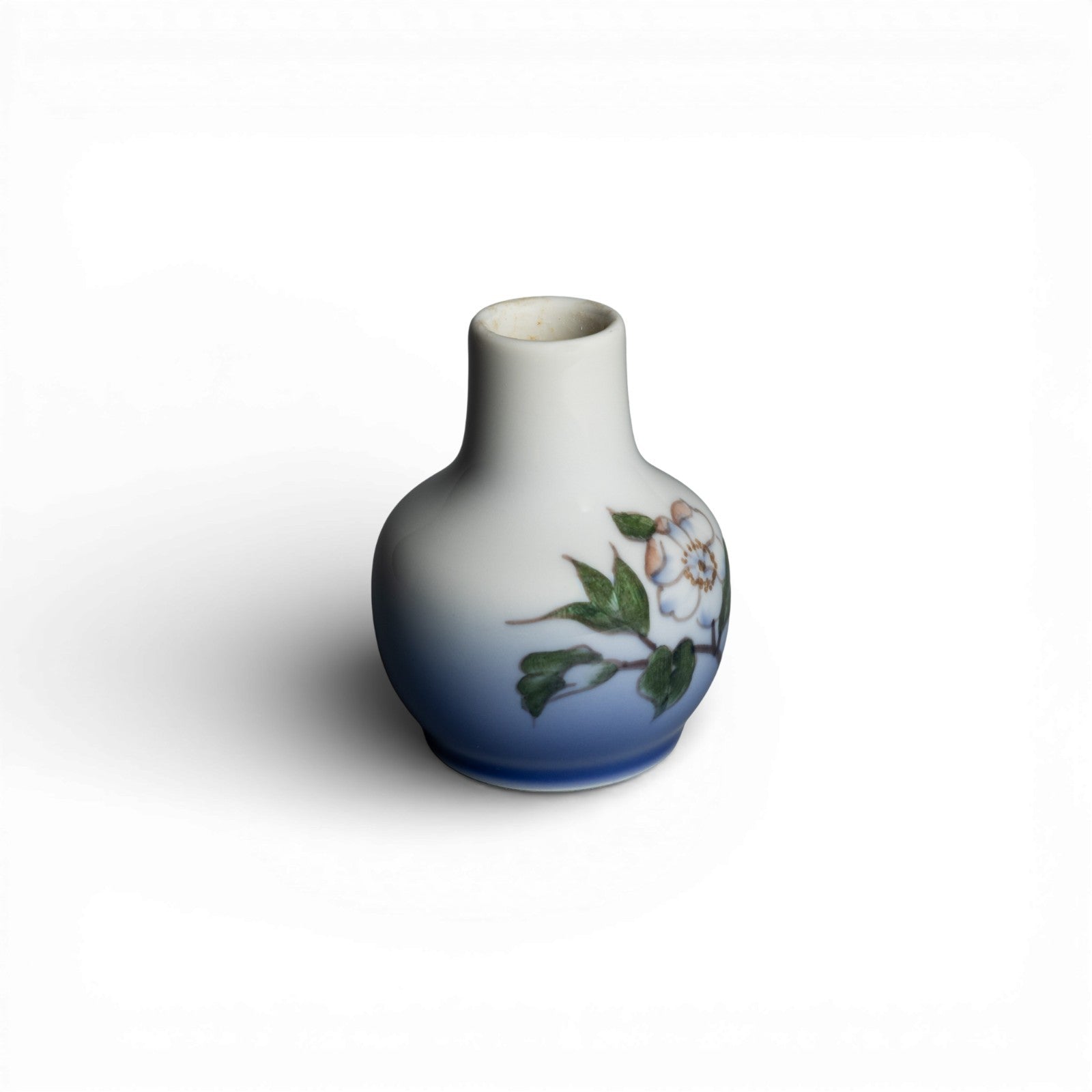 Royal Copenhagen Vaso in "Fiore Bianco" cod 366-116 decorazione porcellana da collezione, cm 7