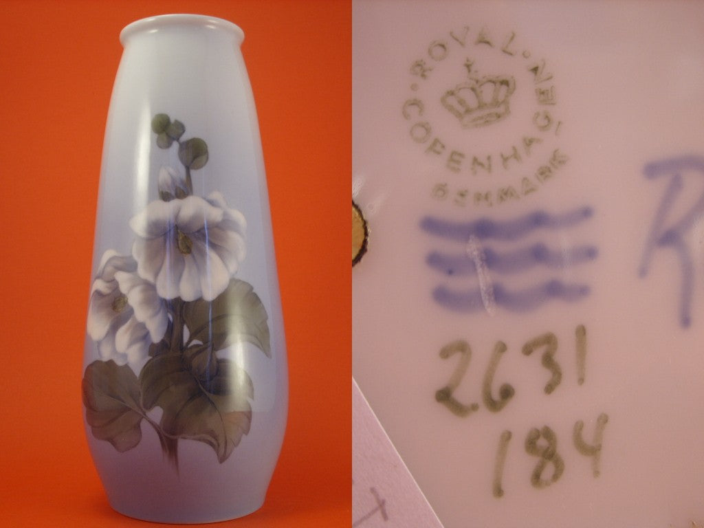 Royal Copenhagen Vaso in "Fiori" cod 2631/184 decorazione porcellana da collezione, cm 28