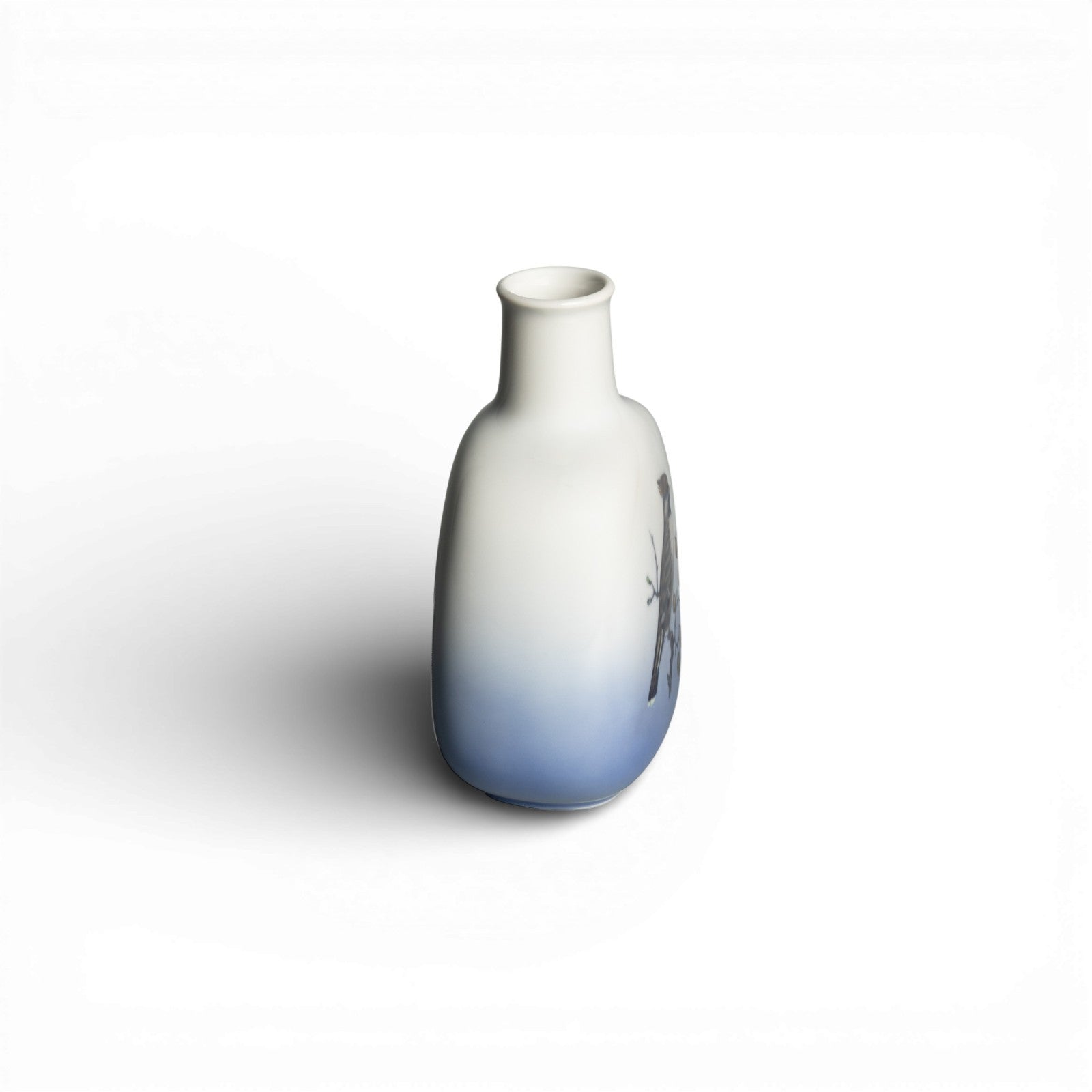Royal Copenhagen Vaso in "Passero su Ramo" cod 5103 decorazione porcellana da collezione, cm 15