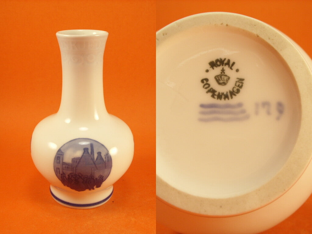 Vaso in "Rundskuendag 1917" cod 179 porcellana pezzo da collezione, cm 16