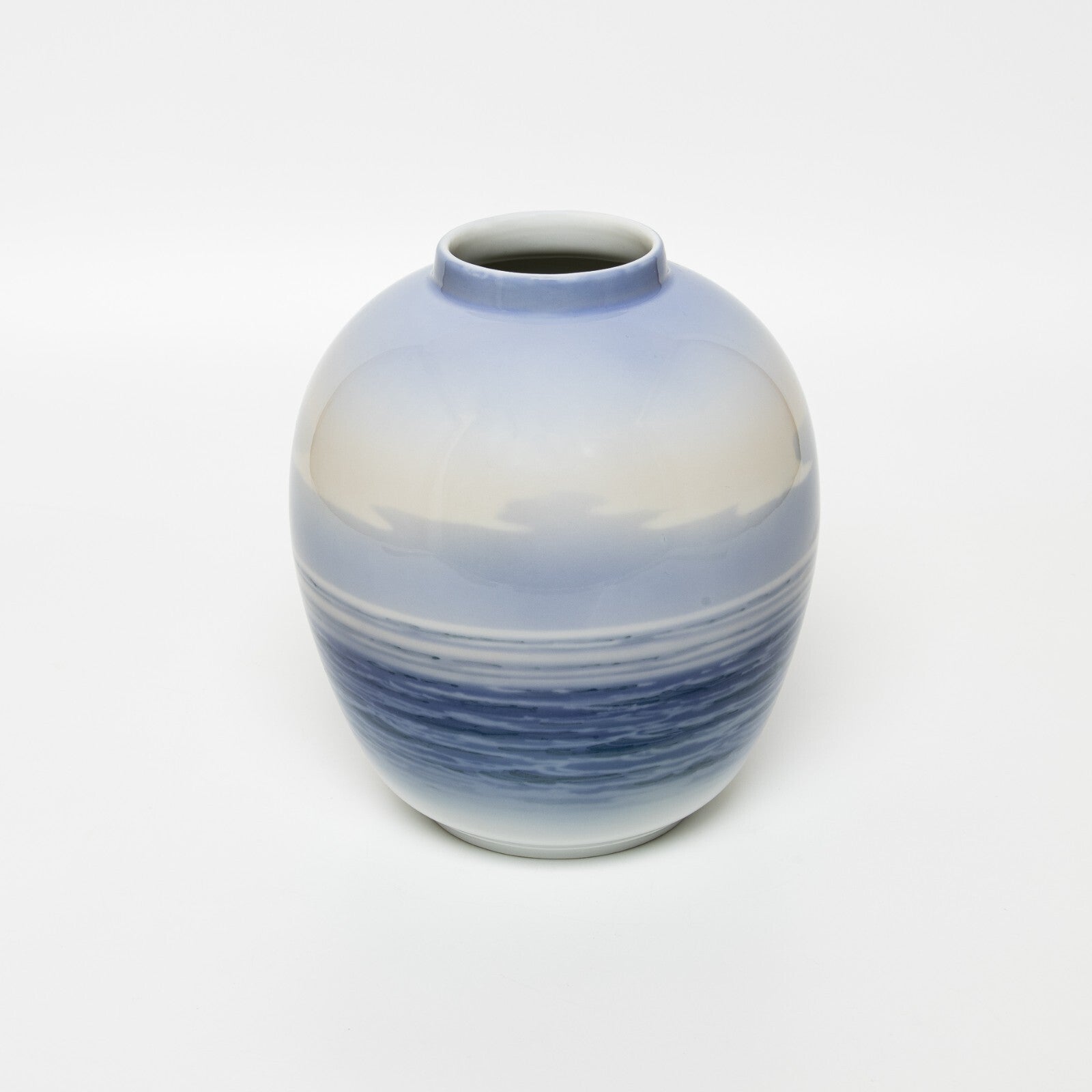 Royal Copenhagen Vaso "Marina con Barca a Vela" cod 2824/1242 decorazione porcellana da collezione, cm 17