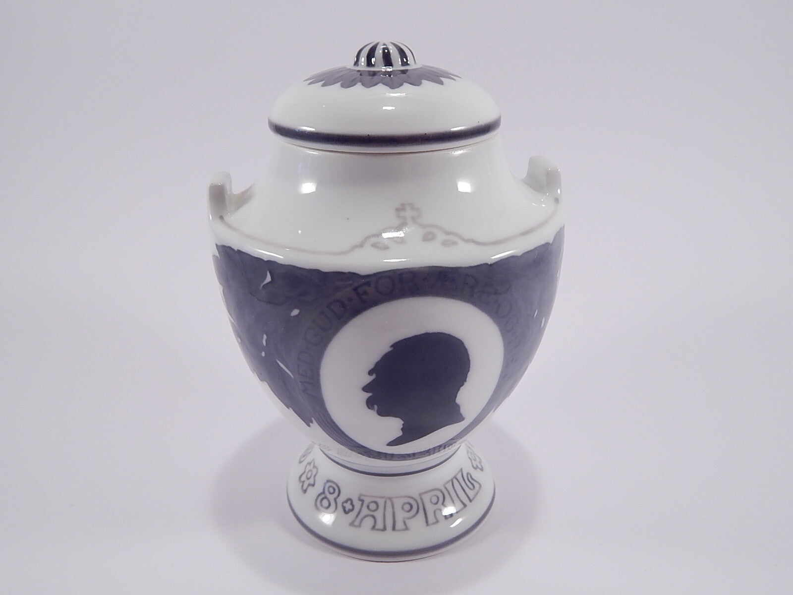 Vaso Urna Antico "1818-1918" in cod 159 Royal Copenhagen porcellana autentica, cm 19