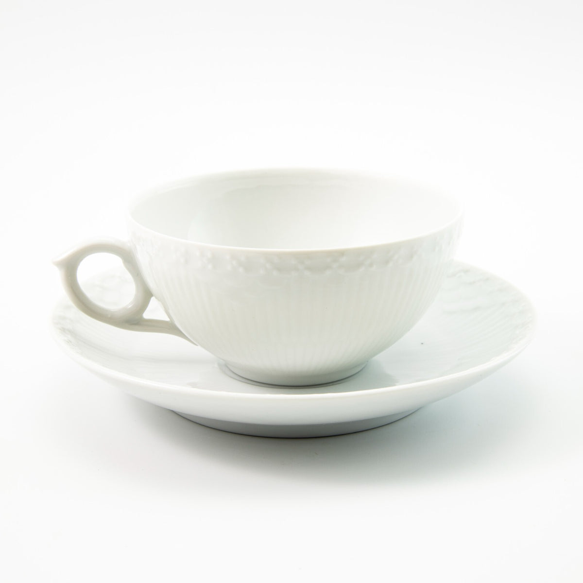 Royal Copenhagen Tazza con Piattino White Fluted Half Lace, porcellana danese - dettaglio 2