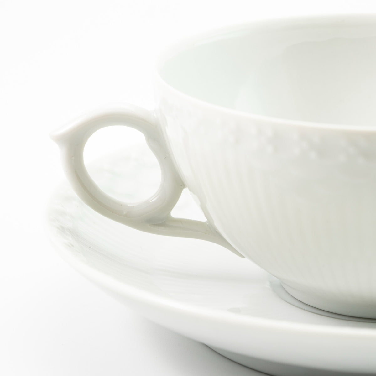 Royal Copenhagen Tazza con Piattino White Fluted Half Lace, porcellana danese - dettaglio 3