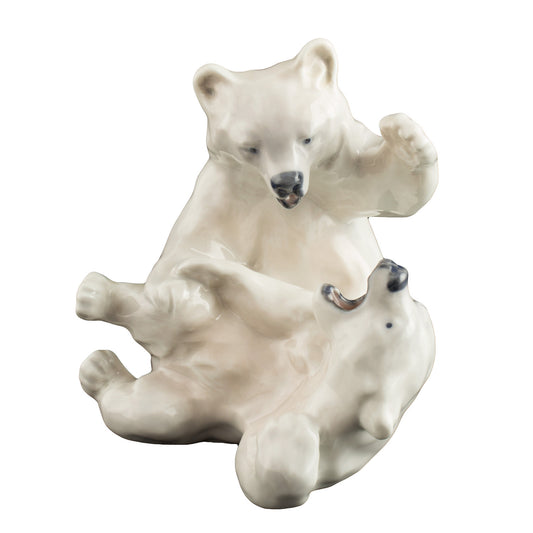 STATUINA PORCELLANA ROYAL COPENHAGEN "Orsi Polari Giocano" 1107 ORIGINALE PRIMA