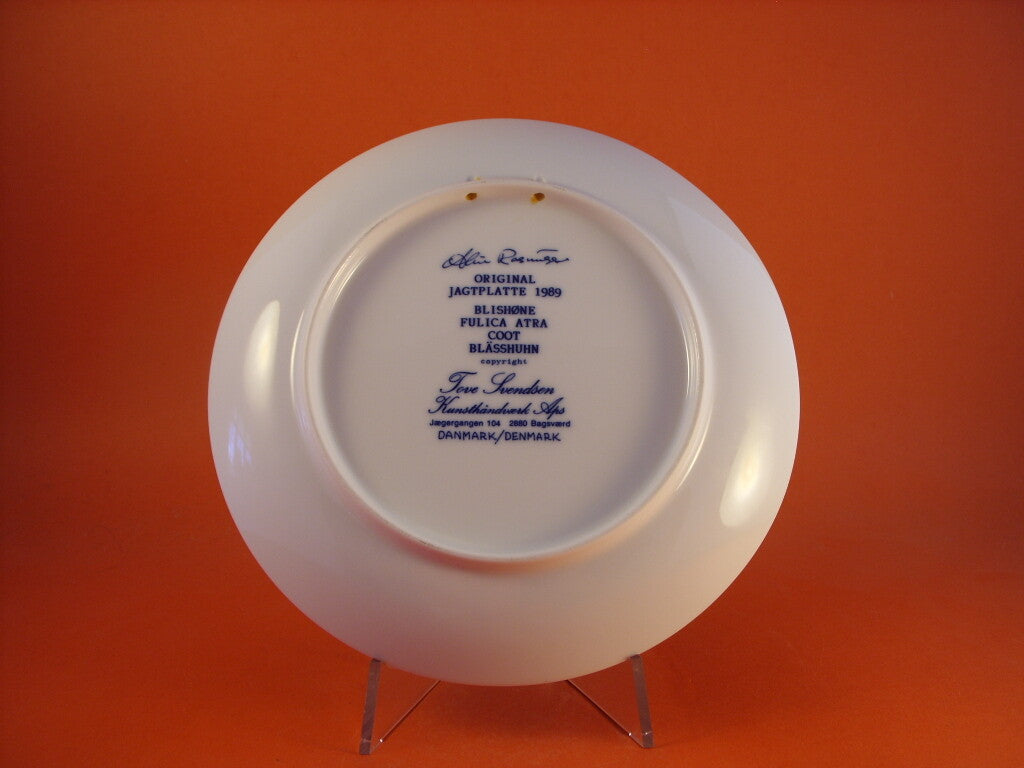 Tove Svendsen Piatto della Caccia, Folaga, 1989, porcellana danese - dettaglio 2