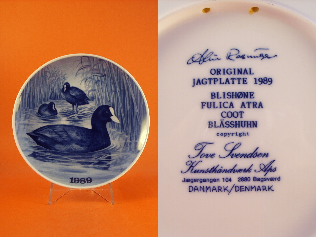 Tove Svendsen Piatto della Caccia, Folaga, 1989, porcellana danese - dettaglio 3
