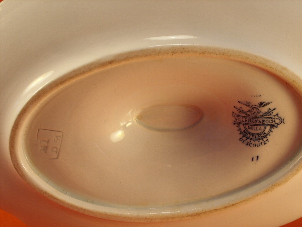Villeroy & Boch Mettlach decoro Milla, salsiera in ceramica tedesca