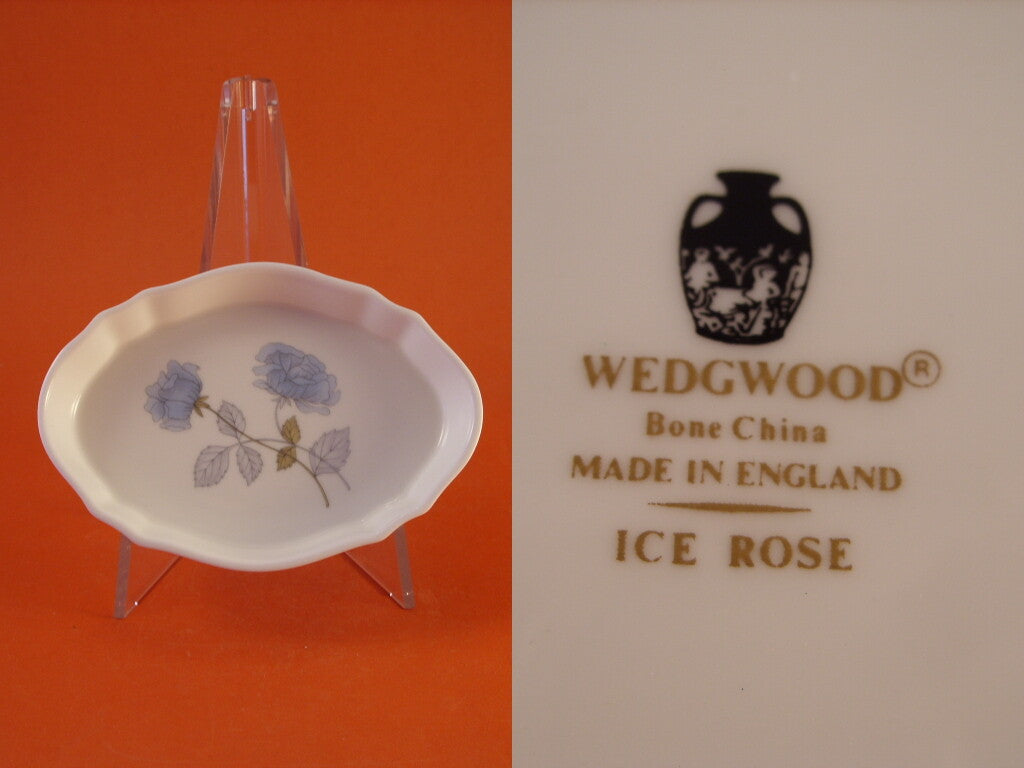 Wedgwood Ice Rose piatto ovale da collezione, 13x9x2 cm