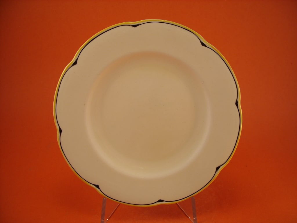 Piatto dessert Woods Ivory Ware Art Déco in ceramica inglese 17 cm, decorato a mano