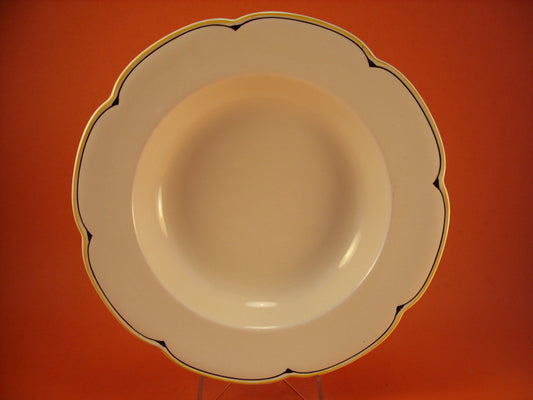 Piatto fondo Woods Ivory Ware Art Déco in ceramica inglese 25 cm, decorato a mano