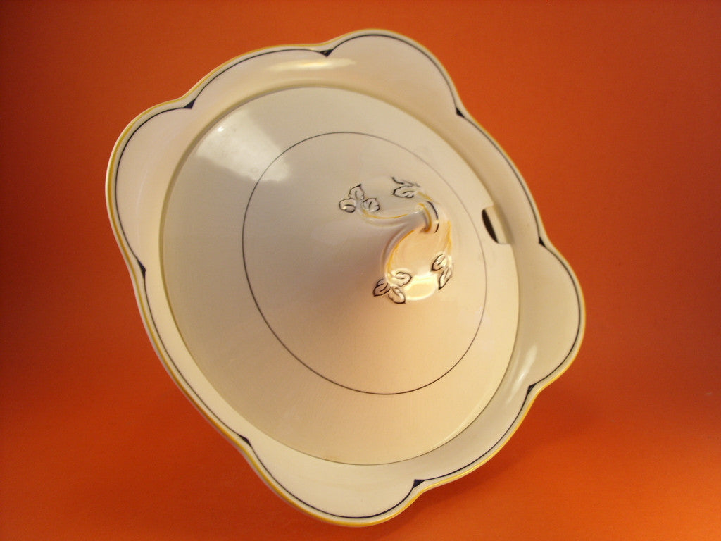 Ceramica inglese Art Déco Woods Ivory Ware, zuppiera grande anni Trenta